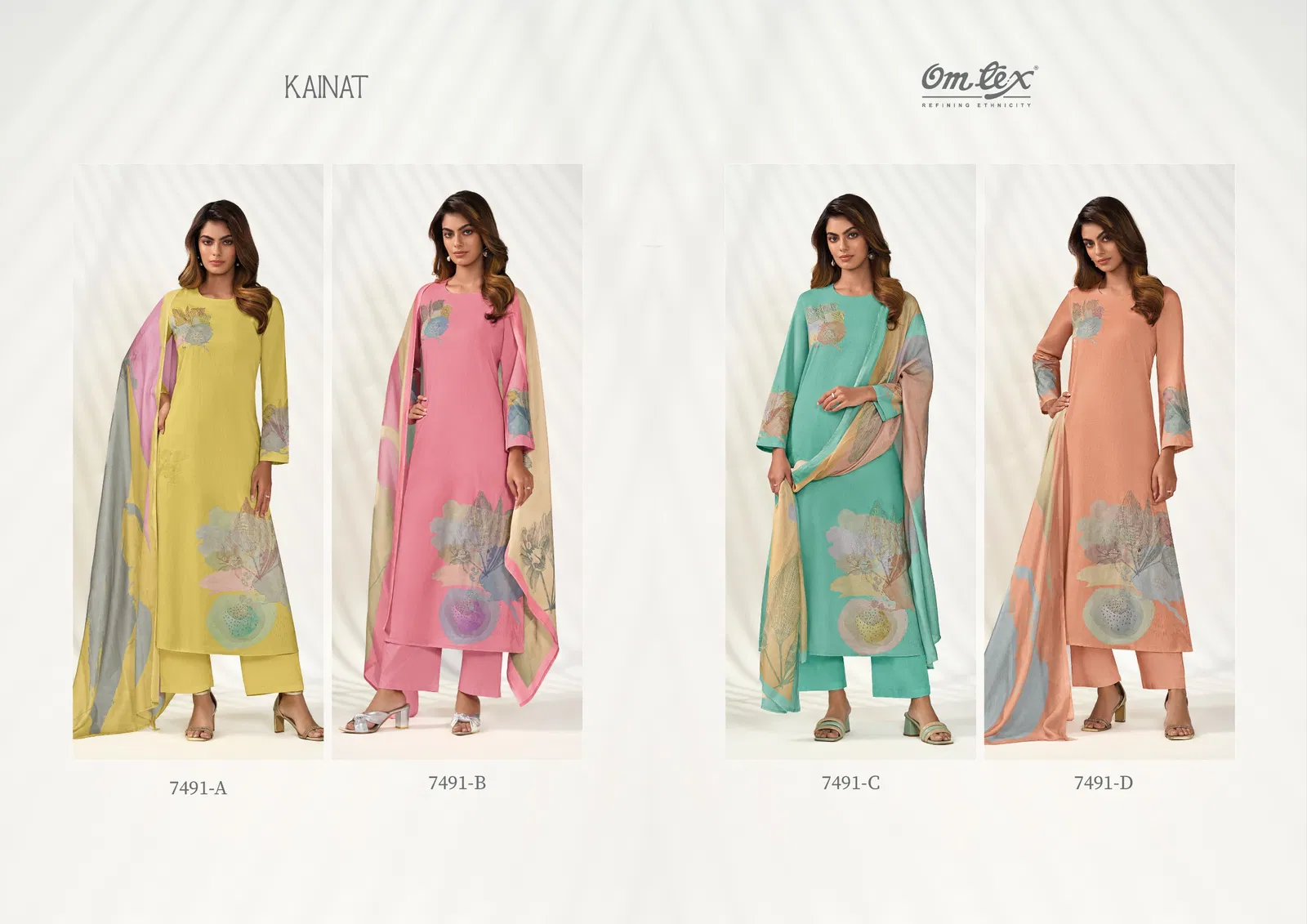 Kainaat By Omtex Lawn Cotton Printed Dress Material Wholesale Online

